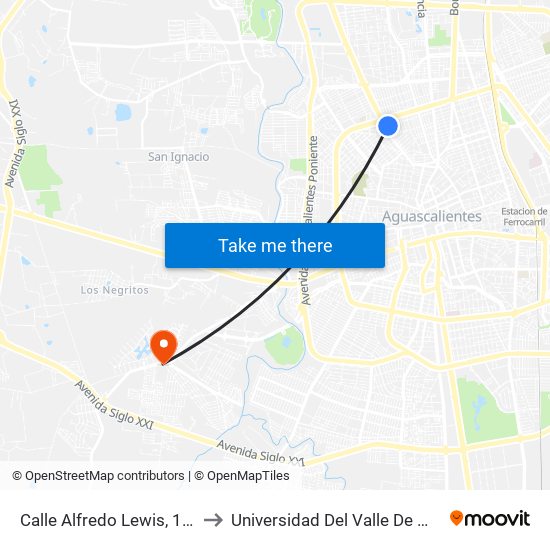 Calle Alfredo Lewis, 1901a to Universidad Del Valle De Mexico map
