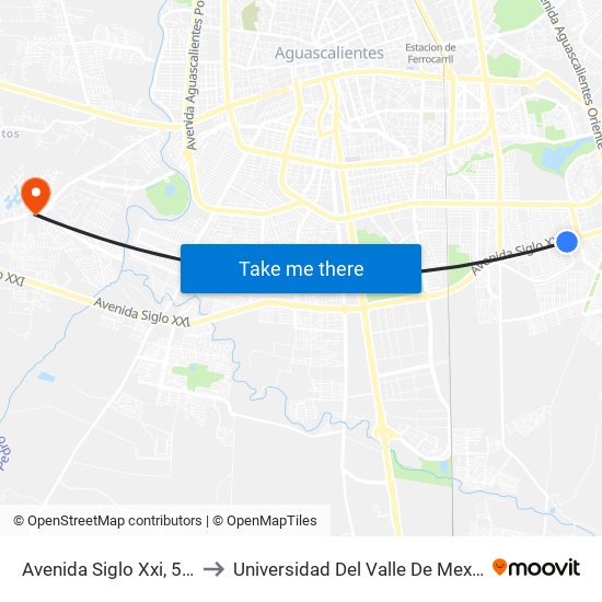 Avenida Siglo Xxi, 508 to Universidad Del Valle De Mexico map
