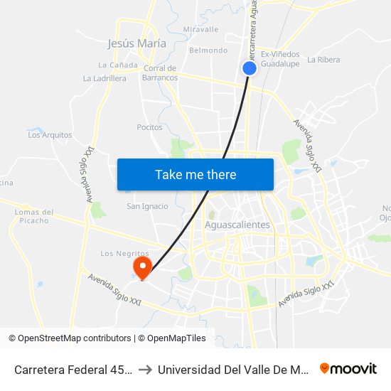 Carretera Federal 45, 81 to Universidad Del Valle De Mexico map