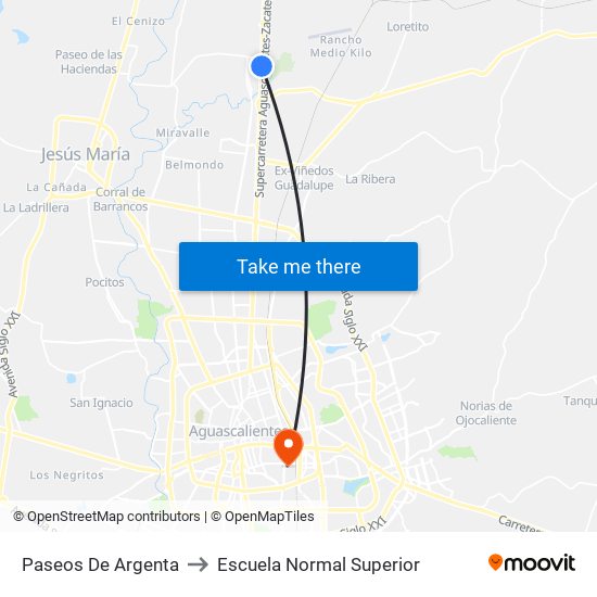 Paseos De Argenta to Escuela Normal Superior map