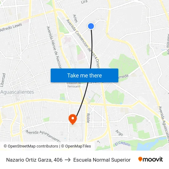 Nazario Ortiz Garza, 406 to Escuela Normal Superior map