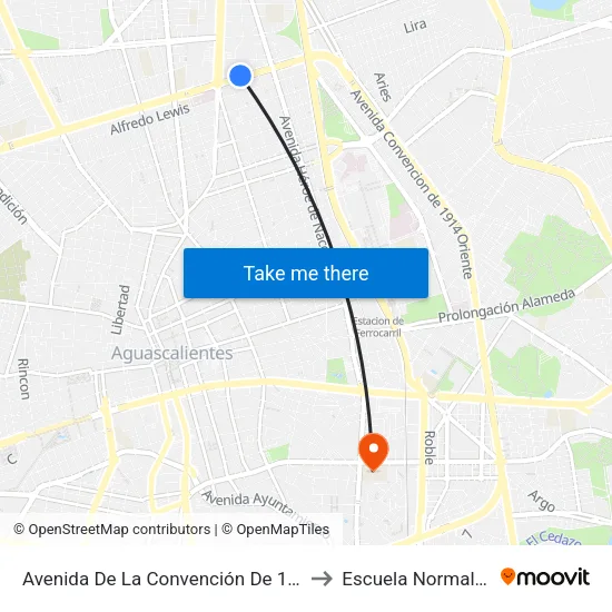 Avenida De La Convención De 1914 Norte, 308 to Escuela Normal Superior map