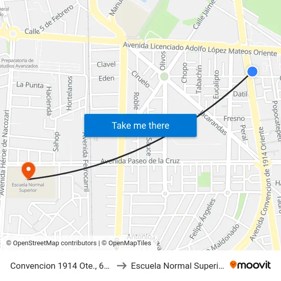 Convencion 1914 Ote., 602 to Escuela Normal Superior map