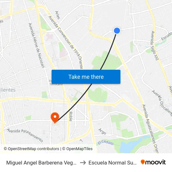 Miguel Angel Barberena Vega, 715a to Escuela Normal Superior map