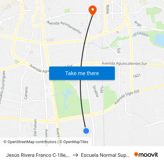 Jesús Rivera Franco C-18e, 507 to Escuela Normal Superior map