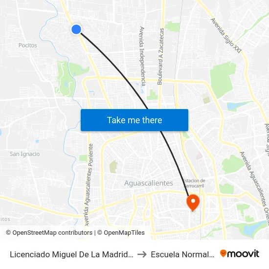 Licenciado Miguel De La Madrid Hurtado, 1904 to Escuela Normal Superior map