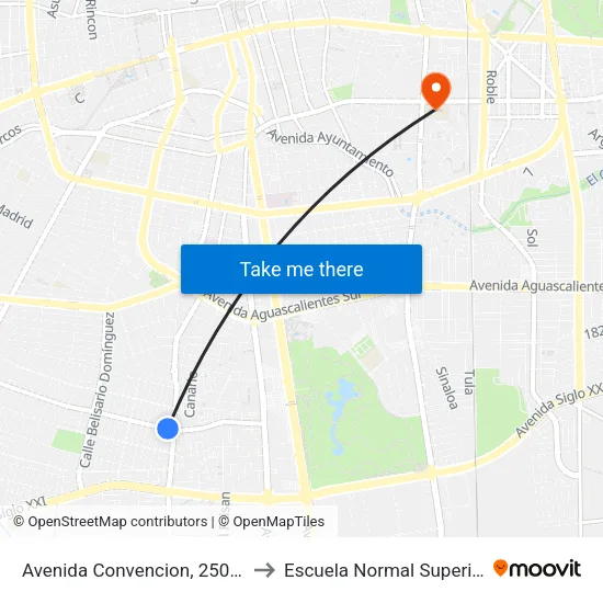 Avenida Convencion, 2504a to Escuela Normal Superior map