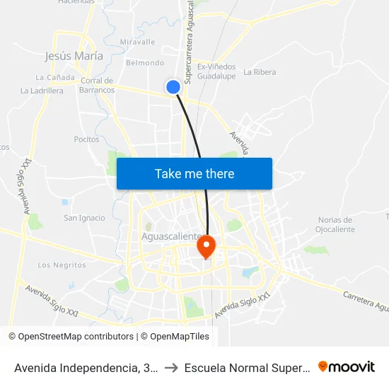 Avenida Independencia, 300 to Escuela Normal Superior map