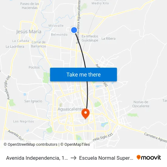 Avenida Independencia, 107 to Escuela Normal Superior map