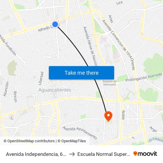 Avenida Independencia, 643 to Escuela Normal Superior map
