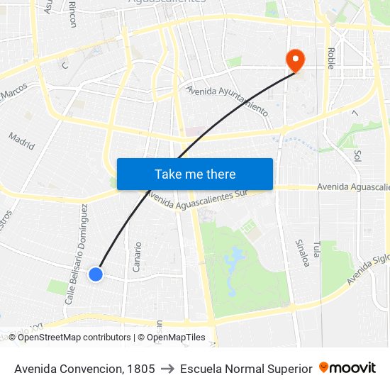 Avenida Convencion, 1805 to Escuela Normal Superior map