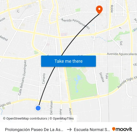 Prolongación Paseo De La Asunción, 541 to Escuela Normal Superior map