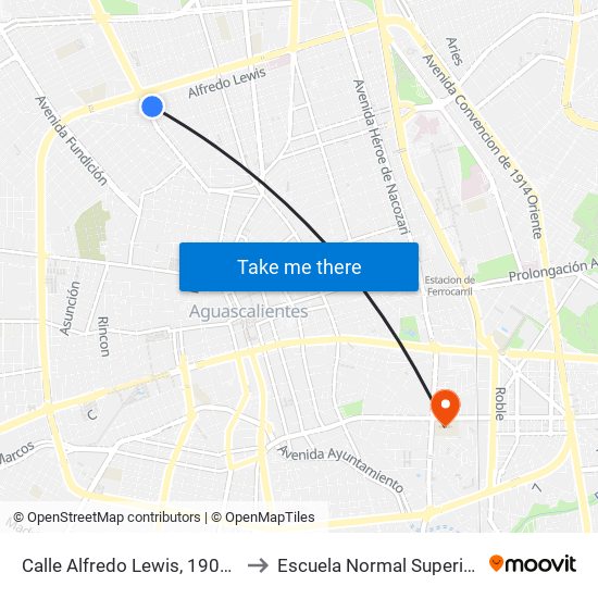 Calle Alfredo Lewis, 1901a to Escuela Normal Superior map