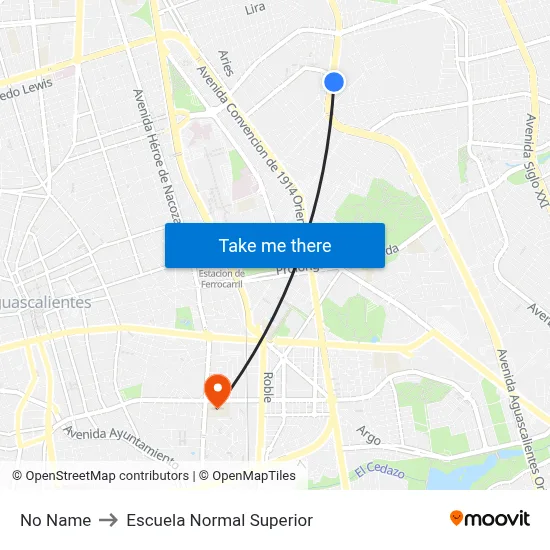 No Name to Escuela Normal Superior map