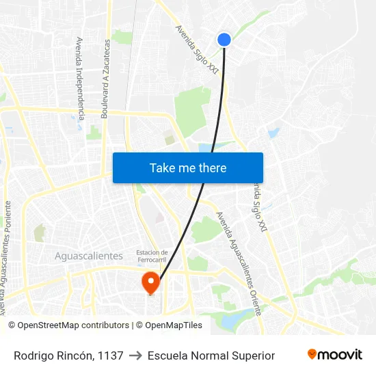 Rodrigo Rincón, 1137 to Escuela Normal Superior map