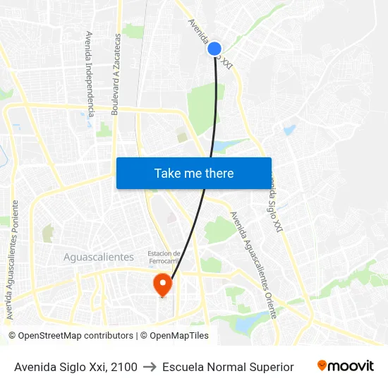 Avenida Siglo Xxi, 2100 to Escuela Normal Superior map