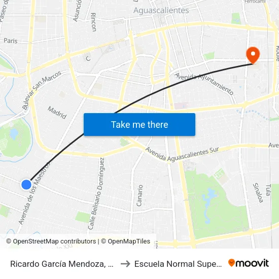 Ricardo García Mendoza, 301 to Escuela Normal Superior map