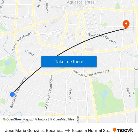 José María González Bocanegra, 308 to Escuela Normal Superior map