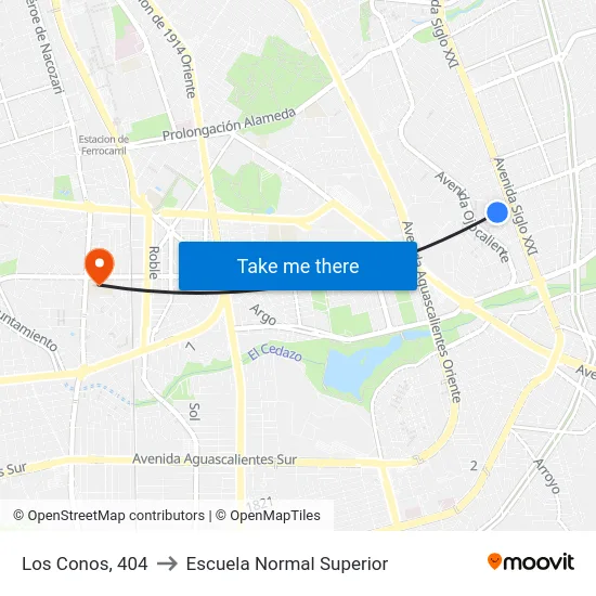 Los Conos, 404 to Escuela Normal Superior map