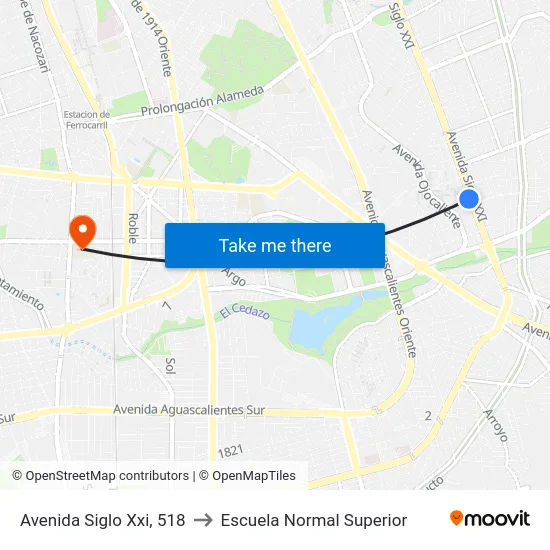 Avenida Siglo Xxi, 518 to Escuela Normal Superior map