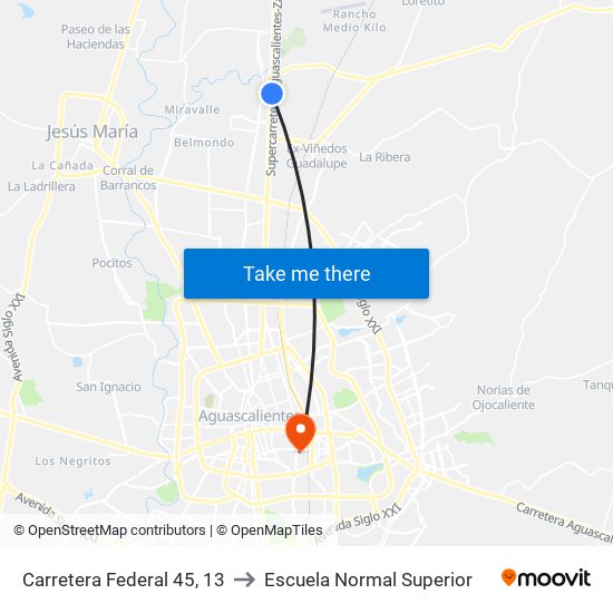 Carretera Federal 45, 13 to Escuela Normal Superior map