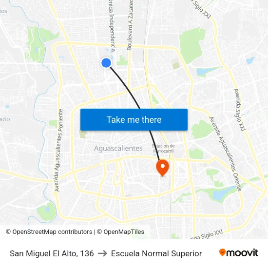 San Miguel El Alto, 136 to Escuela Normal Superior map