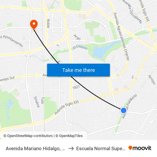 Avenida Mariano Hidalgo, 313 to Escuela Normal Superior map