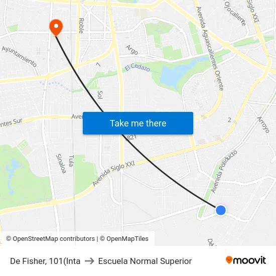 De Fisher, 101(Inta to Escuela Normal Superior map