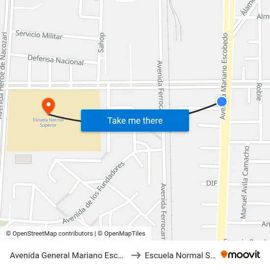 Avenida General Mariano Escobedo, 503 to Escuela Normal Superior map