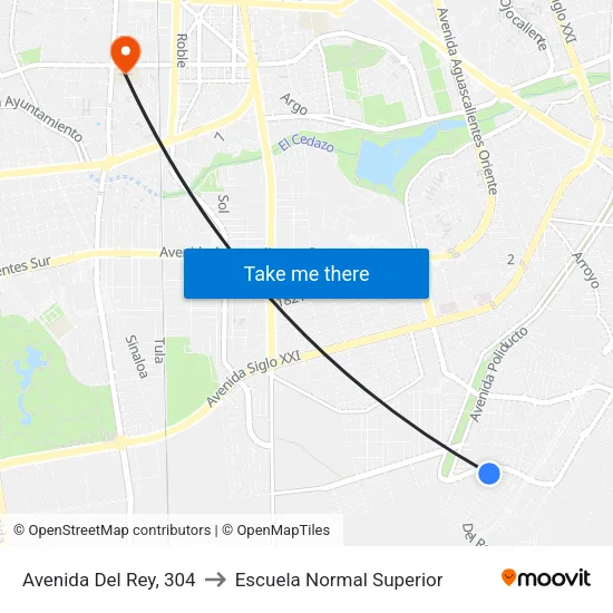 Avenida Del Rey, 304 to Escuela Normal Superior map