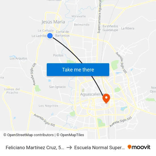 Feliciano Martínez Cruz, 504 to Escuela Normal Superior map