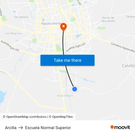 Arcilla to Escuela Normal Superior map