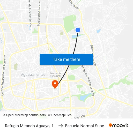 Refugio Miranda Aguayo, 1005 to Escuela Normal Superior map