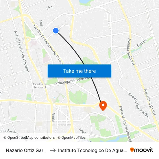 Nazario Ortiz Garza, 406 to Instituto Tecnologico De Aguascalientes map