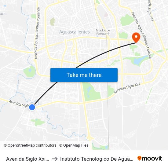 Avenida Siglo Xxi, 3839 to Instituto Tecnologico De Aguascalientes map