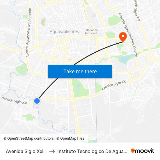 Avenida Siglo Xxi, 3306 to Instituto Tecnologico De Aguascalientes map