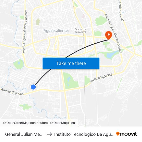 General Julián Medina, 417 to Instituto Tecnologico De Aguascalientes map