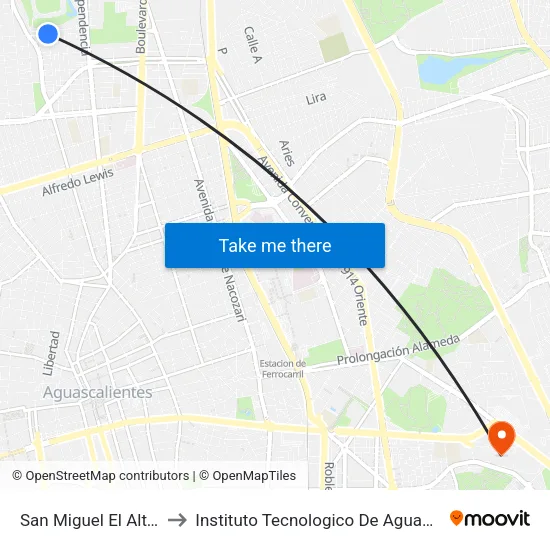 San Miguel El Alto, 136 to Instituto Tecnologico De Aguascalientes map