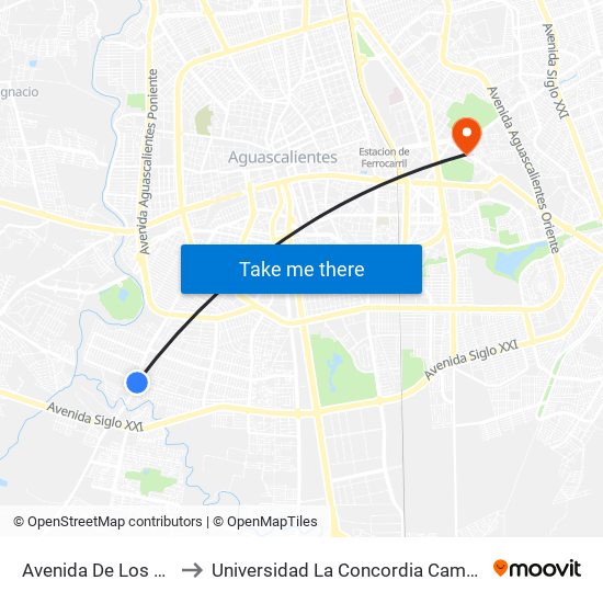 Avenida De Los Maestros, 108 to Universidad La Concordia Campus Forum Internacional map