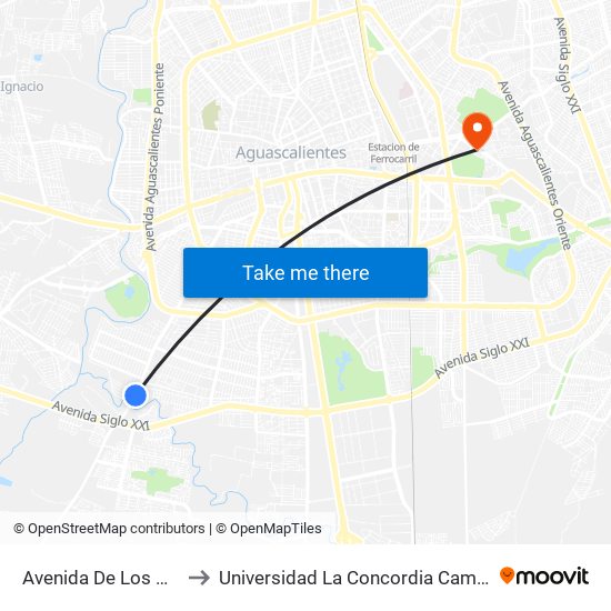 Avenida De Los Maestros, 4202 to Universidad La Concordia Campus Forum Internacional map