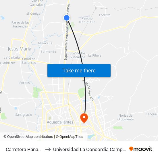 Carretera Panamericana, 18 to Universidad La Concordia Campus Forum Internacional map