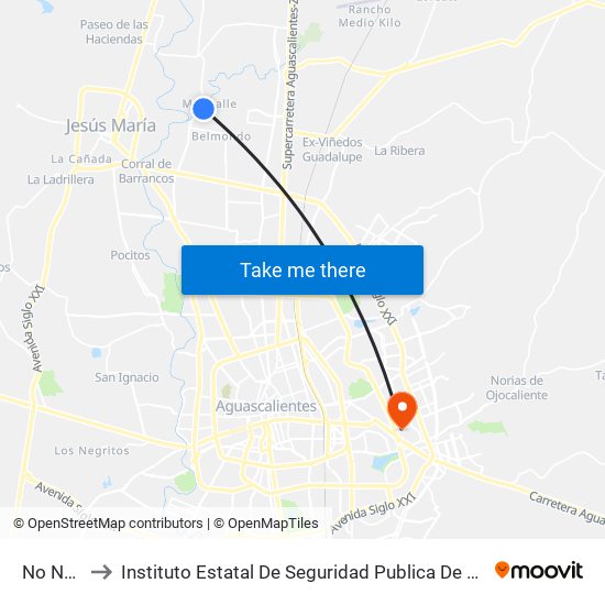 No Name to Instituto Estatal De Seguridad Publica De Aguascalientes map