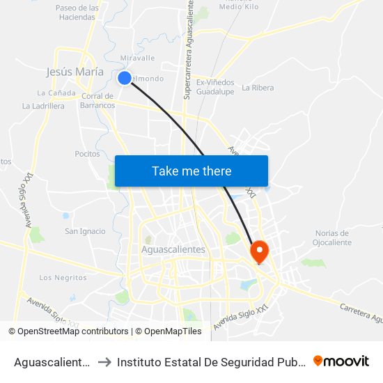 Aguascalientes 53, 803 to Instituto Estatal De Seguridad Publica De Aguascalientes map