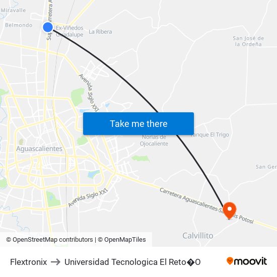 Flextronix to Universidad Tecnologica El Reto�O map