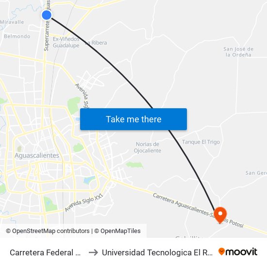Carretera Federal 45, 13 to Universidad Tecnologica El Reto�O map