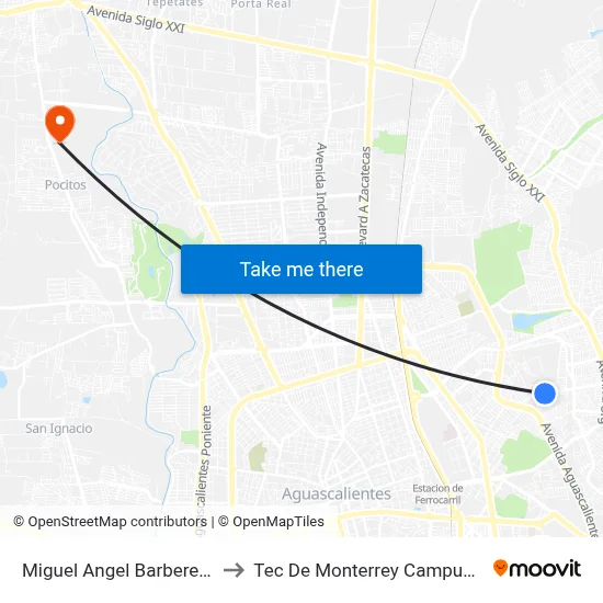 Miguel Angel Barberena Vega, 715a to Tec De Monterrey Campus Aguascalientes map