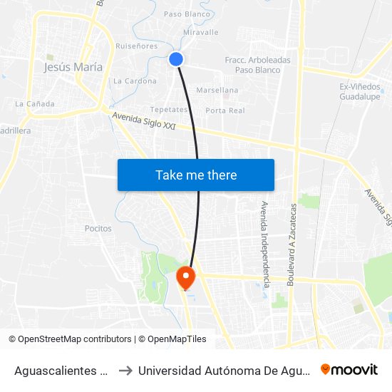 Aguascalientes 53, 803 to Universidad Autónoma De Aguascalientes map