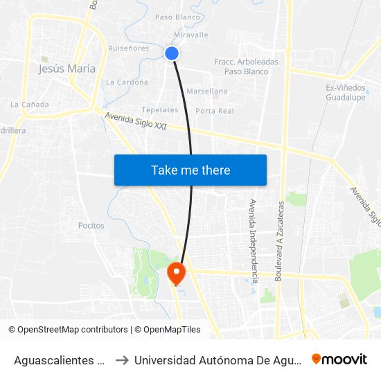 Aguascalientes 53, 803 to Universidad Autónoma De Aguascalientes map