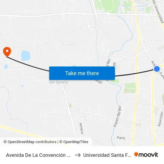 Avenida De La Convención De 1914 Poniente, 2013 to Universidad Santa Fe Aguascalientes map