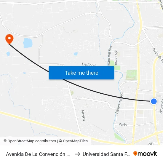 Avenida De La Convención De 1914 Poniente, 816a to Universidad Santa Fe Aguascalientes map